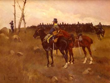 Jose Cusachs Y Cusachs : Soldiers On Horseback